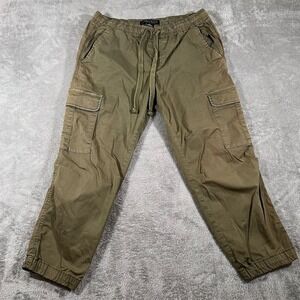 Sanctuary Cargo Pants Men's Size 32 Green Elastic Waist Tapered Ankle Y2K‎